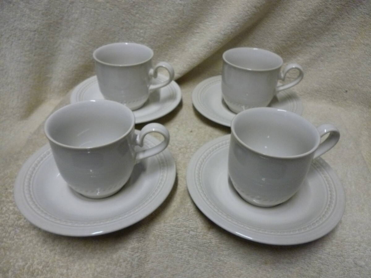 ◆新品 保管品 Noritake STONEWARE ノリタケ ストーンウェア ティーカップ&ソーサー 4客セット 元箱無し◆拍卖