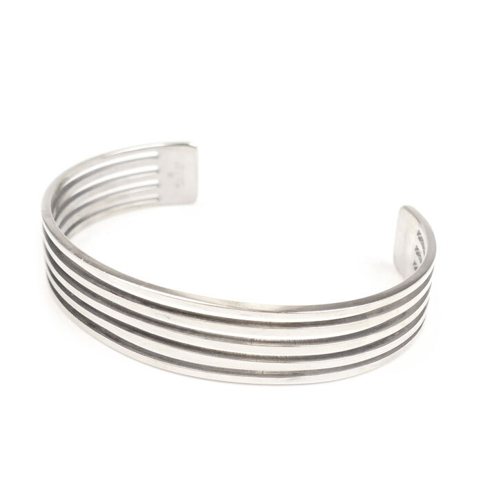 GUCCI グッチ シルバー925 5連ストライプ バングル 22.9g ユニセックス 中古拍卖