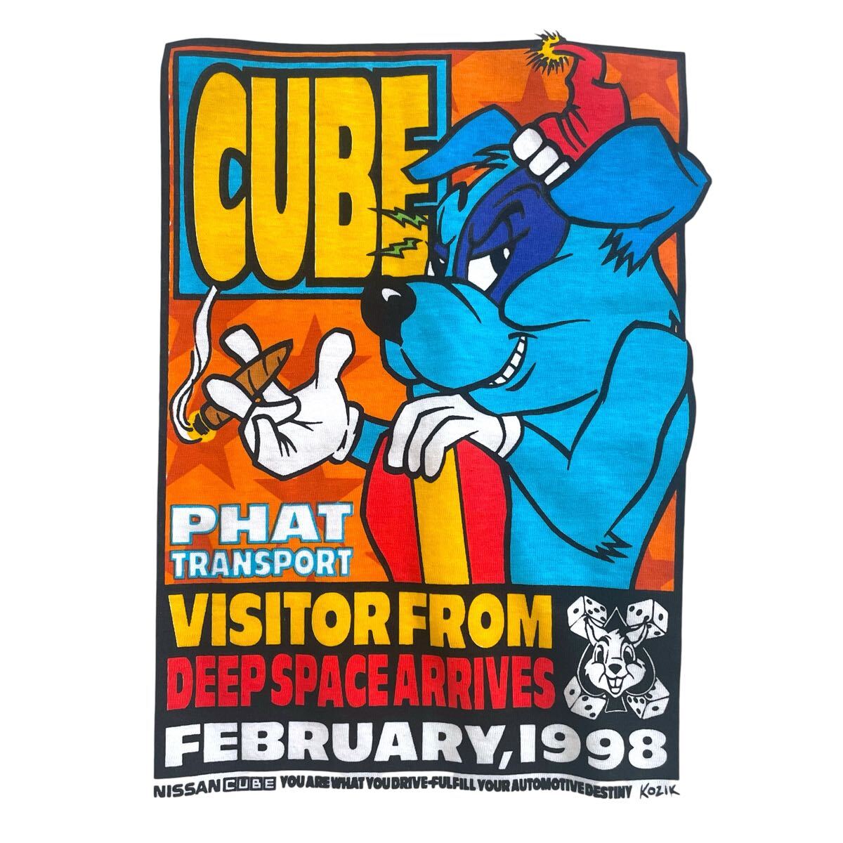 新品未使用 デッドストック 90s NISSAN CUBE プロモ Tシャツ Frank Kozik フランク コジック 日産 1998年製 ヴィンテージ拍卖