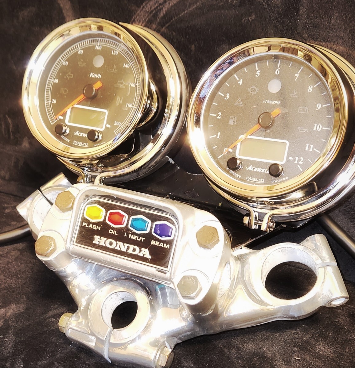 送料無料 CB750four 電気式メーター フルキット ブラック cb750k 2拍卖
