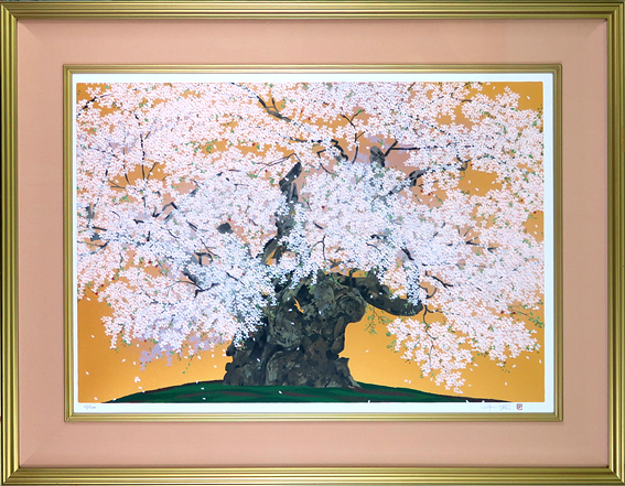 中島千波(山高神代桜)シルクスクリーン 真作保証 Acre拍卖