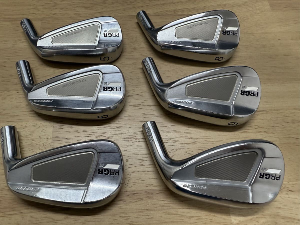 安定型名機 PRGR 01アイアン #5-Pw ヘッドのみ6個セット 短尺設定可 プロギア 2020年モデル拍卖