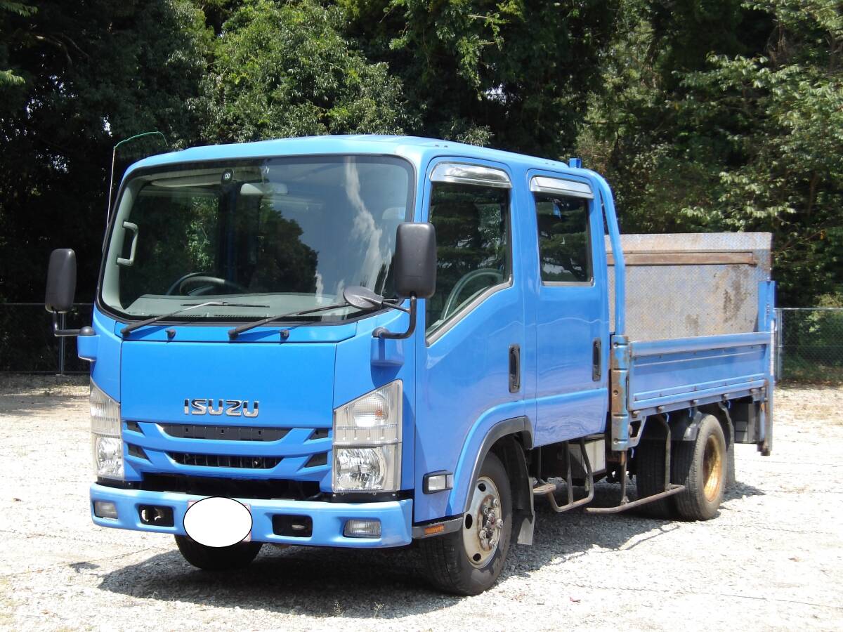 驚きの安さ!各種トラック業販価格!試乗チェック車輌☆H27年式いすゞエルフ Wキャブ垂直ゲート付 4WD 積載量2t☆予備検査付【I-4】拍卖