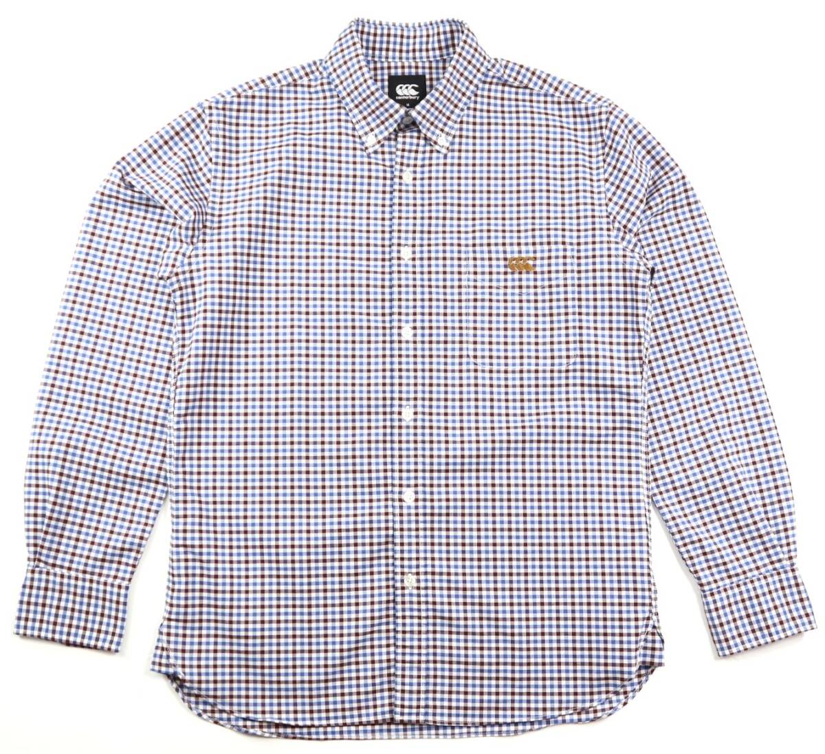 極美品★canterbury★カンタベリー ロングスリーブ ストレッチ ギンガムチェックシャツ/長袖/RA47582/Mサイズ拍卖
