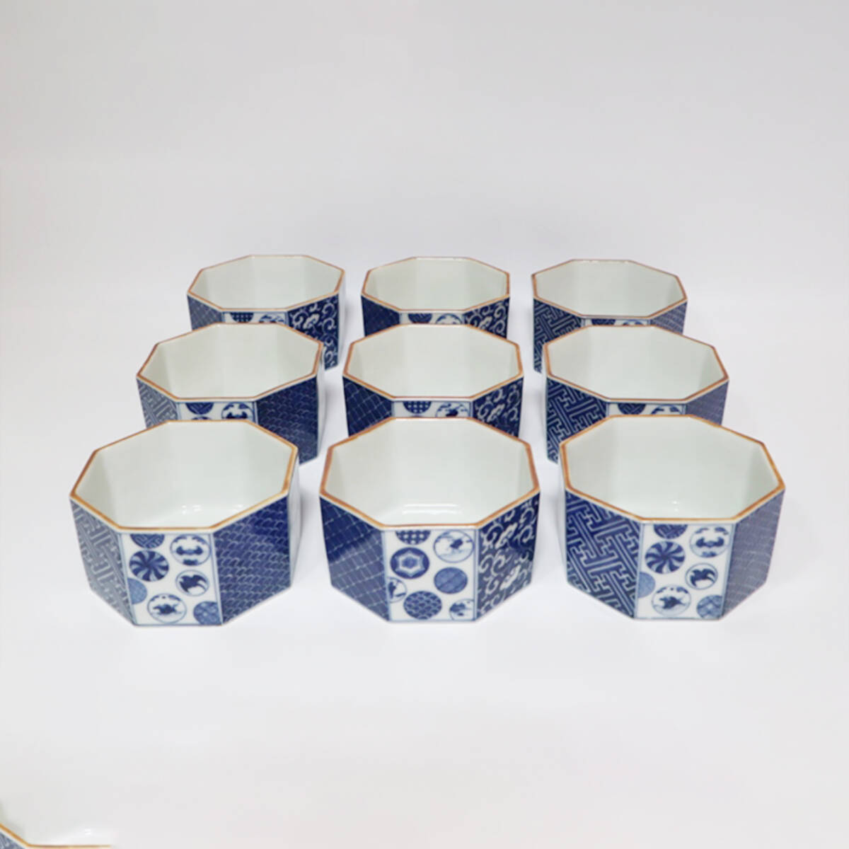 永楽善五郎造 祥瑞八角向付 9客 共箱 うつわ/食器 TUT017拍卖