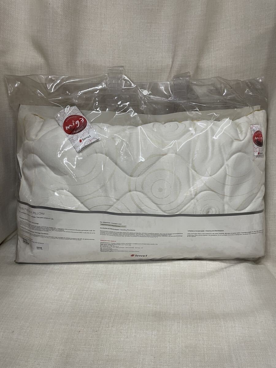 【b】 未使用 インヴェル 枕 INVEL RELAX PILLOW 約57cm×約34cm×約6cmバイオセラミック mig3 寝具 経年品拍卖