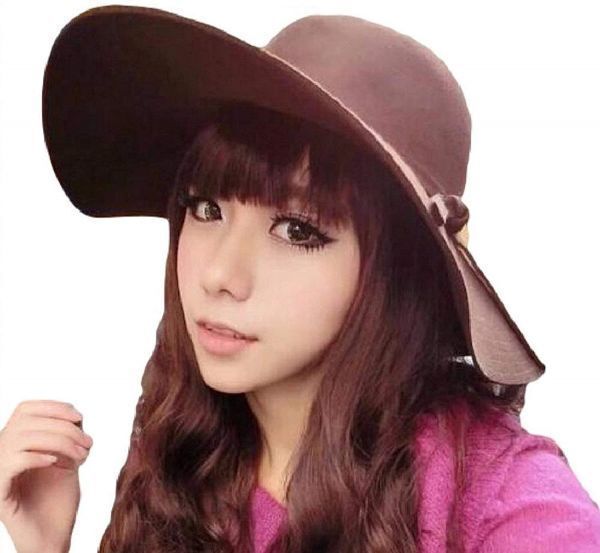 つば広帽子 レディース帽子 つば広 ハット レディース ブラウン 帽子 無地 アウトドア帽子 婦人帽子 女性帽子 メール便 送料無料拍卖