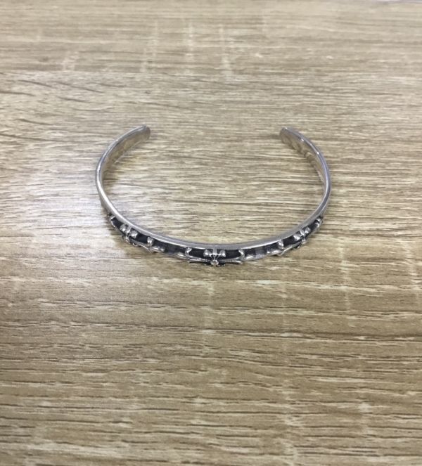 シルバー925 バングル ユリの紋章 クロス 小さめ レディース ブレスレット sv925 十字架 メンズ 男女兼用 訳アリ拍卖