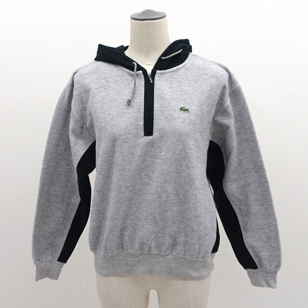 ★ ラコステ パーカー ハーフジップ スウェット グレー×ブラック サイズ40 SF073S (0220523373)拍卖