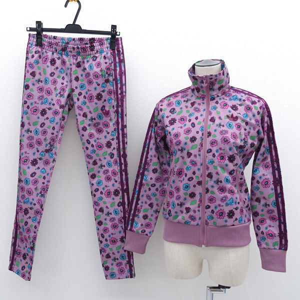 ★ アディダス セットアップ コラボ ジャージ 花柄 総柄 パープル サイズS O74344 O74353 (0220530786)拍卖