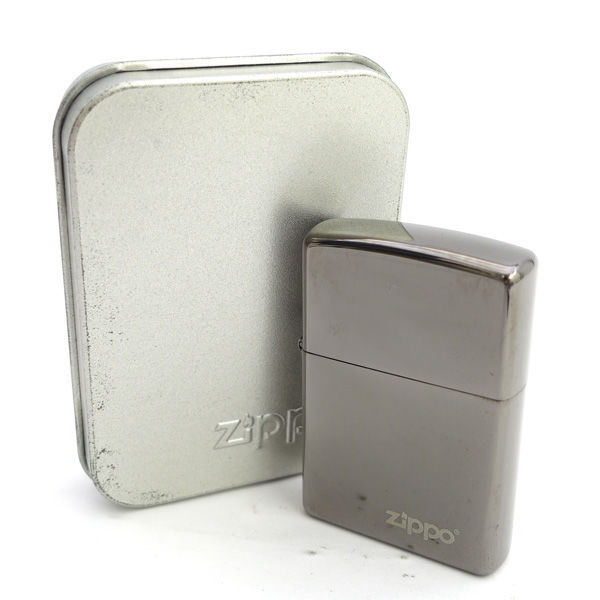 ★ ジッポ ロゴ 片面 ブラックアイス 2001年製 未使用品 (0220530474)拍卖