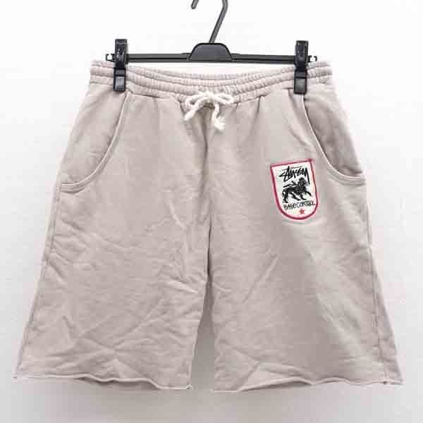 ★ ステューシー スウェットハーフパンツ ワッペン ベージュ サイズW30 (0220531163)拍卖
