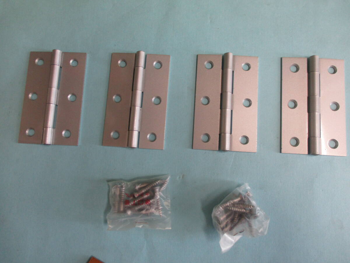 丁番 カラー蝶番 76ミリ 未使用 シルバー色 メーカーアーチ 4枚で¥500 送料¥185(クリックポスト)拍卖