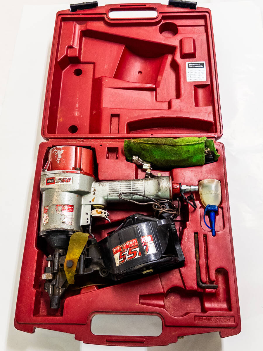 3Q売切!税無し◇max マックス エア釘打機 550■常圧■コイルネイラ■エアー工具■プロ工具■ジャンク■■0815-9拍卖