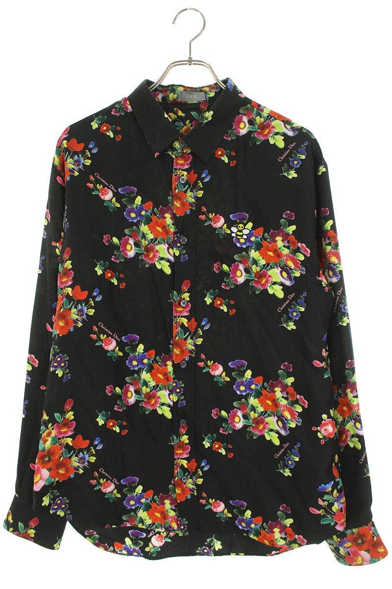 ディオール 長袖シャツ 19SS サイズ:39 BEE刺繍総柄シルク長袖シャツ 中古 BS55拍卖