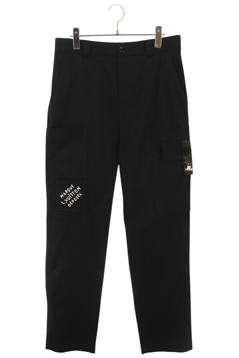 ルイヴィトン サイズ:46 24SS RM241 FAD HQP80W ロゴエンブロイダリーカーゴロングパンツ 中古 SB01拍卖