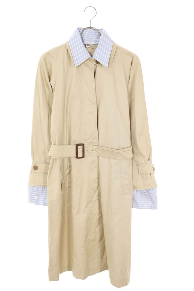 ミュウミュウ サイズ:40 22SS MS1892 シャツレイヤードトレンチコート 中古 SB01拍卖