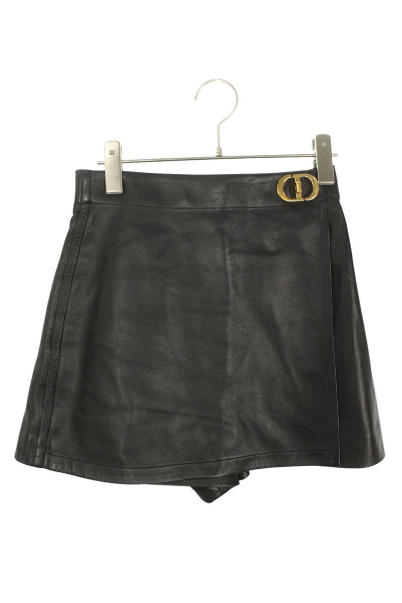 クリスチャンディオール サイズ:34 045P45AL015 CDバックル レザー キュロットショートパンツ 中古 BS99拍卖