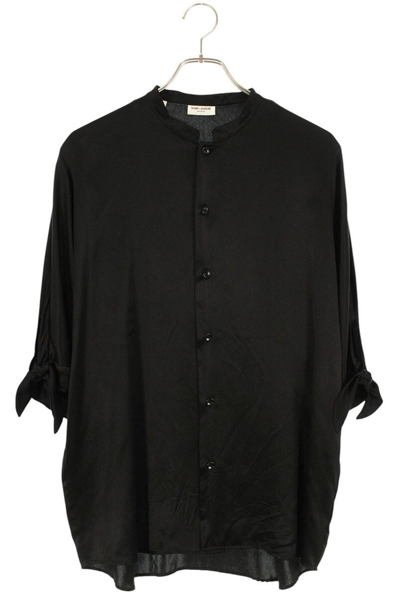 サンローランパリ サイズ:37 23SS 723186 Y900R クレープサテンチュニック半袖シャツ 中古 SS13拍卖