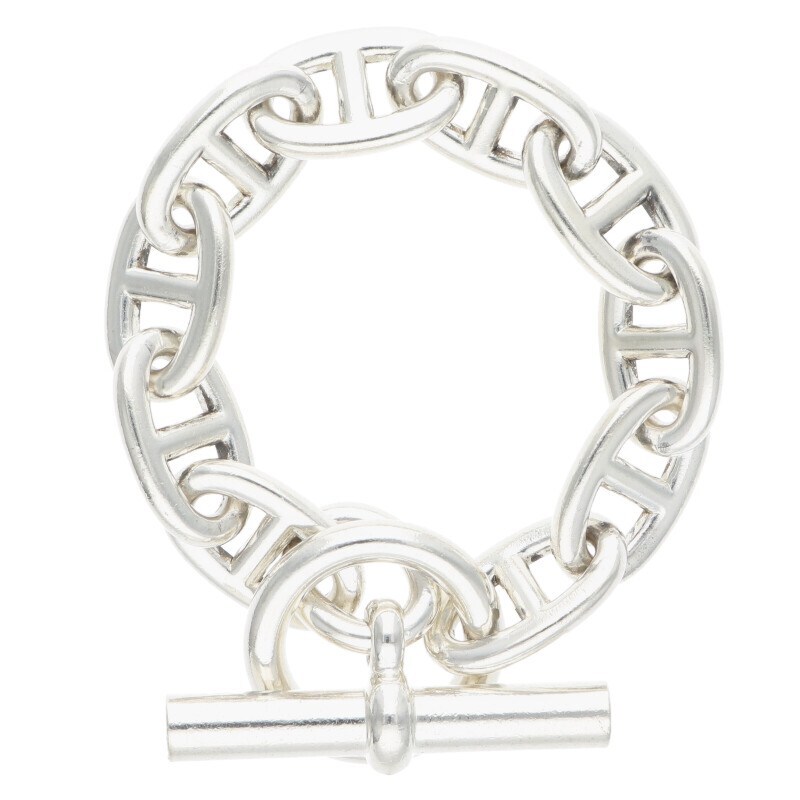 エルメス サイズ:10LINK Chaine d'Ancre TGM シェーヌダンクルTGMシルバーブレスレット 中古 SS13拍卖