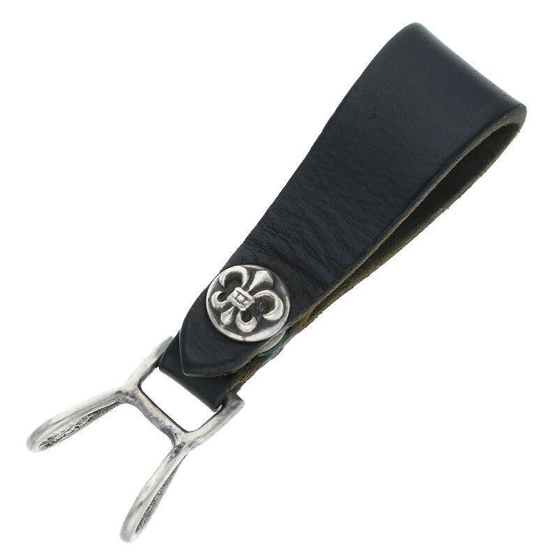 クロムハーツ BELT LOOP BSフレアボールボタンレザーベルトループ 中古 OS06拍卖