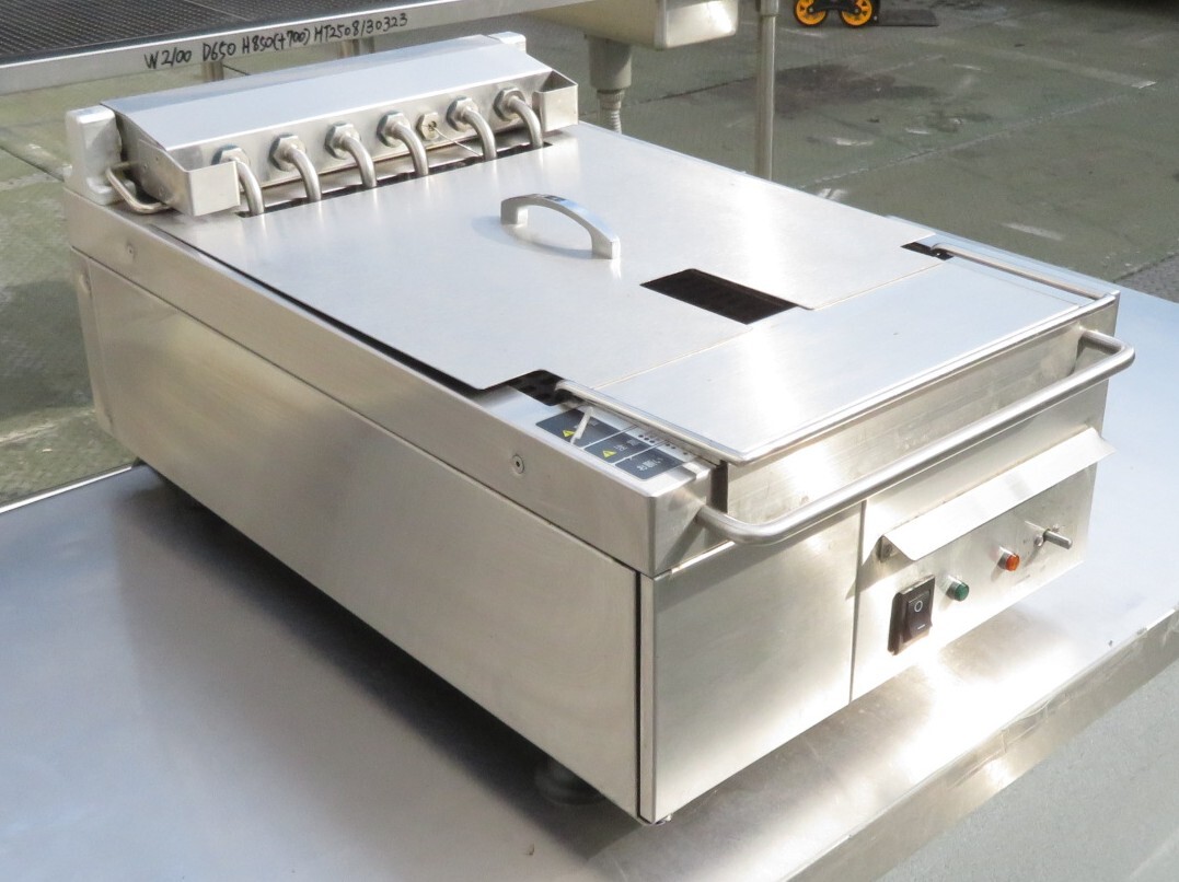 【保証付】2016年製 エレクター 業務用卓上電気フライヤー RBDF4500 幅350×奥600×高200 三相200V MT2508130351拍卖