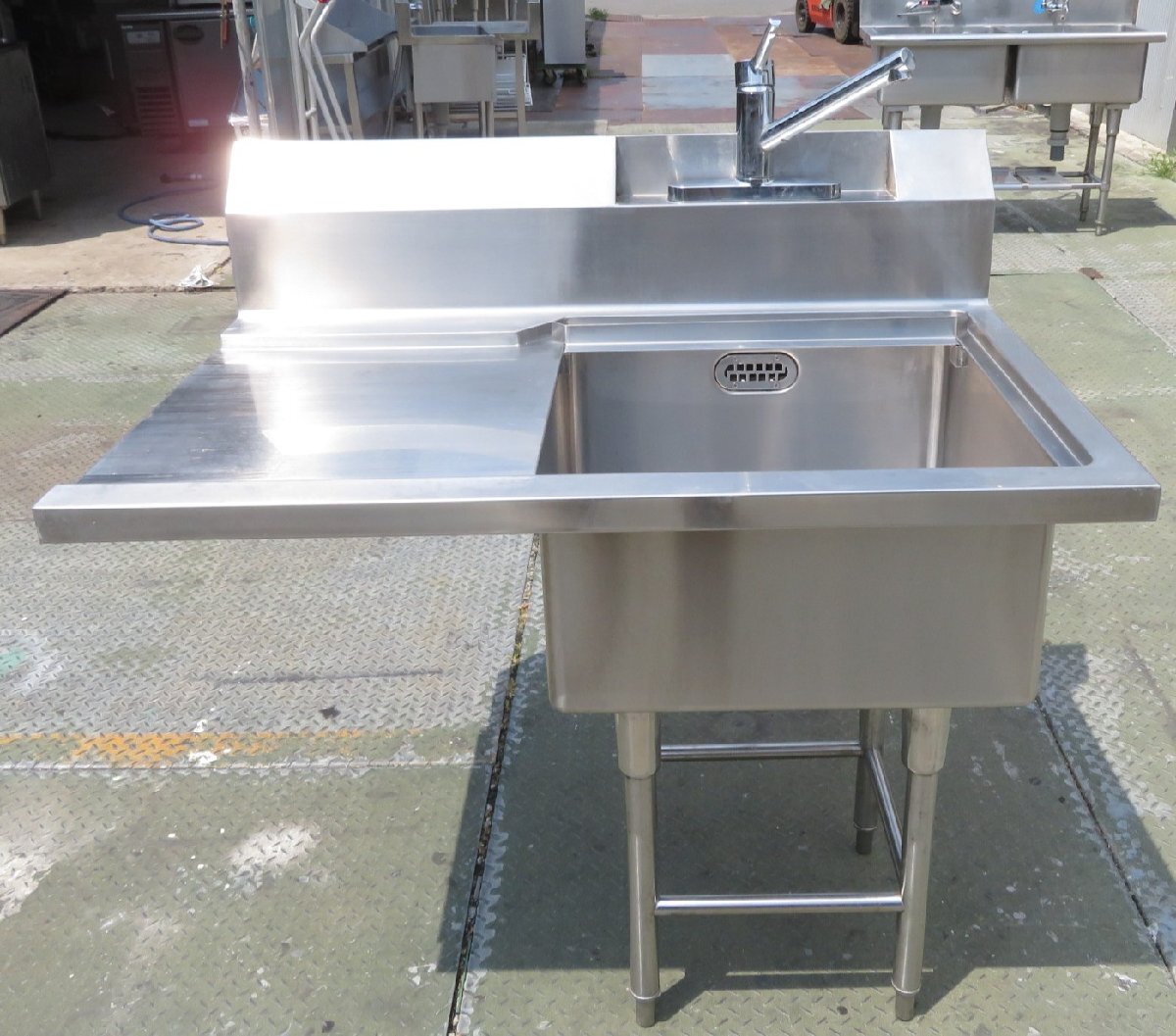 業務用食器洗浄機用1槽シンク・流し台・ソイルドシンク 幅1100×奥750×高850(+250) MT2508201202拍卖