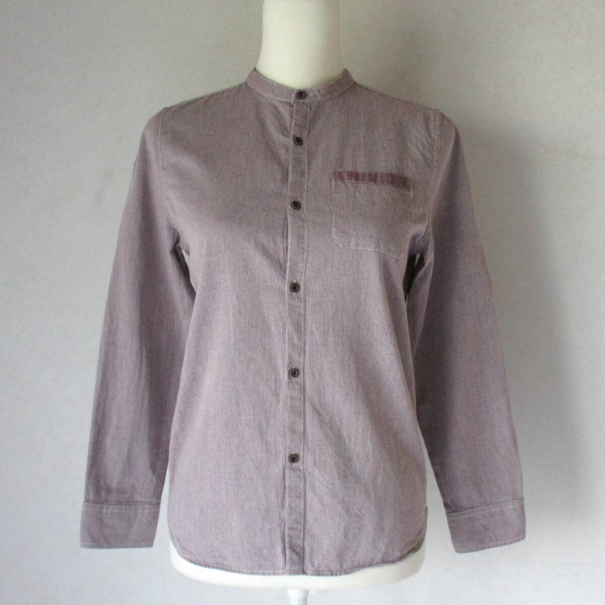 ☆使用品☆ZARA BOYS ザラボーイズ☆ノーカラーシャツ size 152cm 薄い小豆色【圧縮発送】拍卖