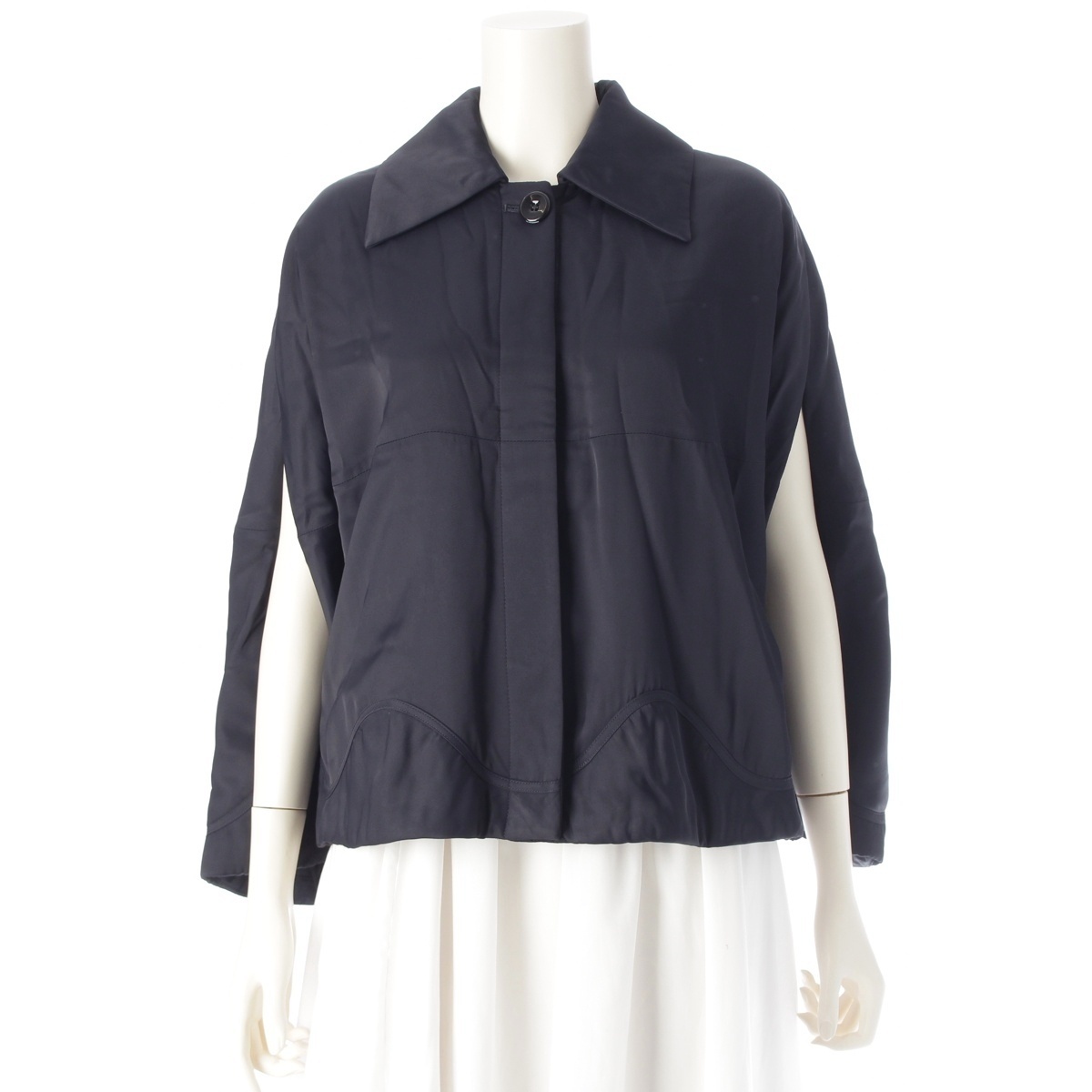 ジルサンダー 23SS ケープ ポンチョ J01TH0102 J65004 ネイビー 34【中古】拍卖