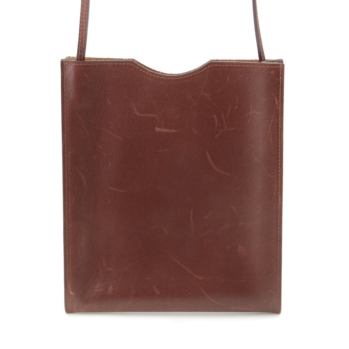 エルメス ボックスカーフ オメニトゥ ショルダーバッグ ブラウン【中古】拍卖