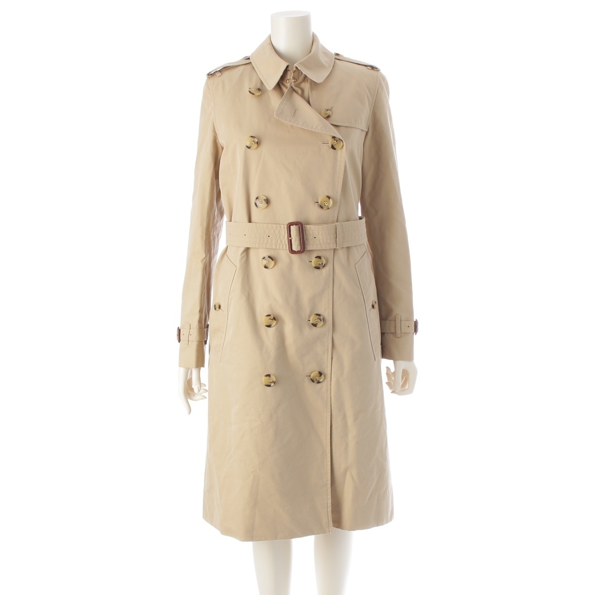 バーバリー ケンジントン コットン 取り外しライナー付き 2WAY トレンチコート 8027909 802575 ベージュ UK6【中古】拍卖