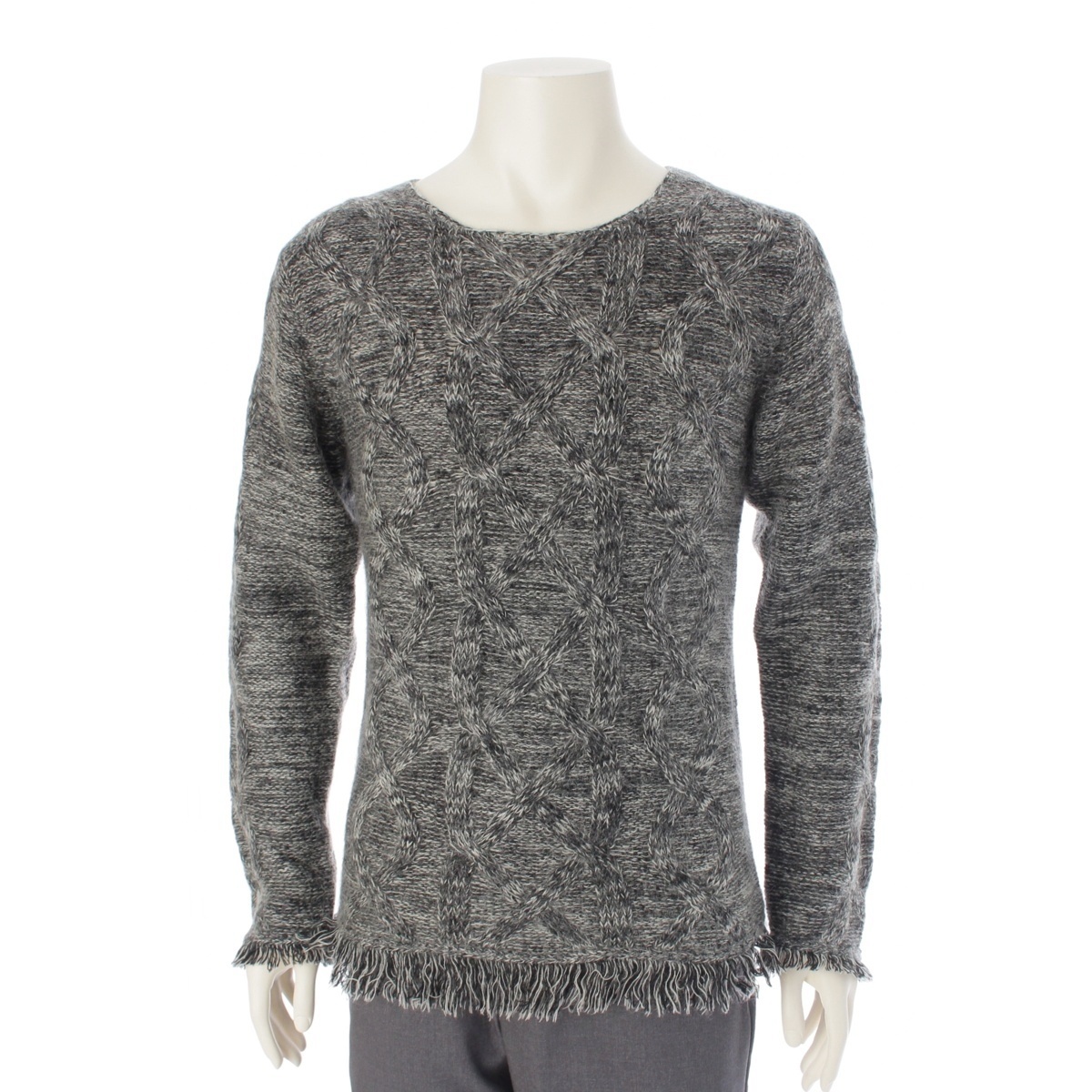 ジャンポールゴルチエ オム オブジェクト HOMME objet ウール モヘア ニット 長袖 セーター グレー フリーサイズ【中古】拍卖