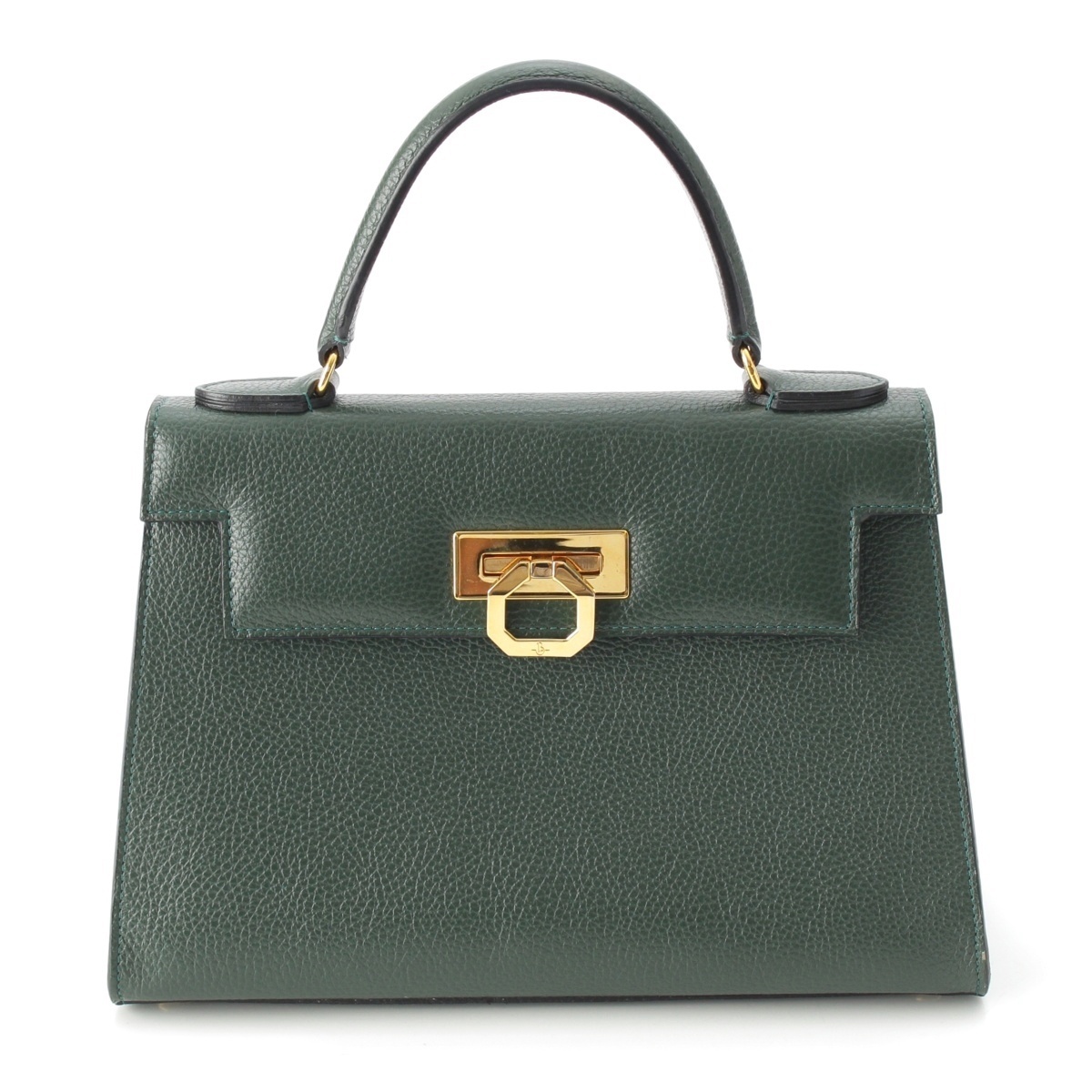 カルボッティ エレナ トップハンドル 2WAY ショルダー ハンドバッグ グリーン【中古】拍卖