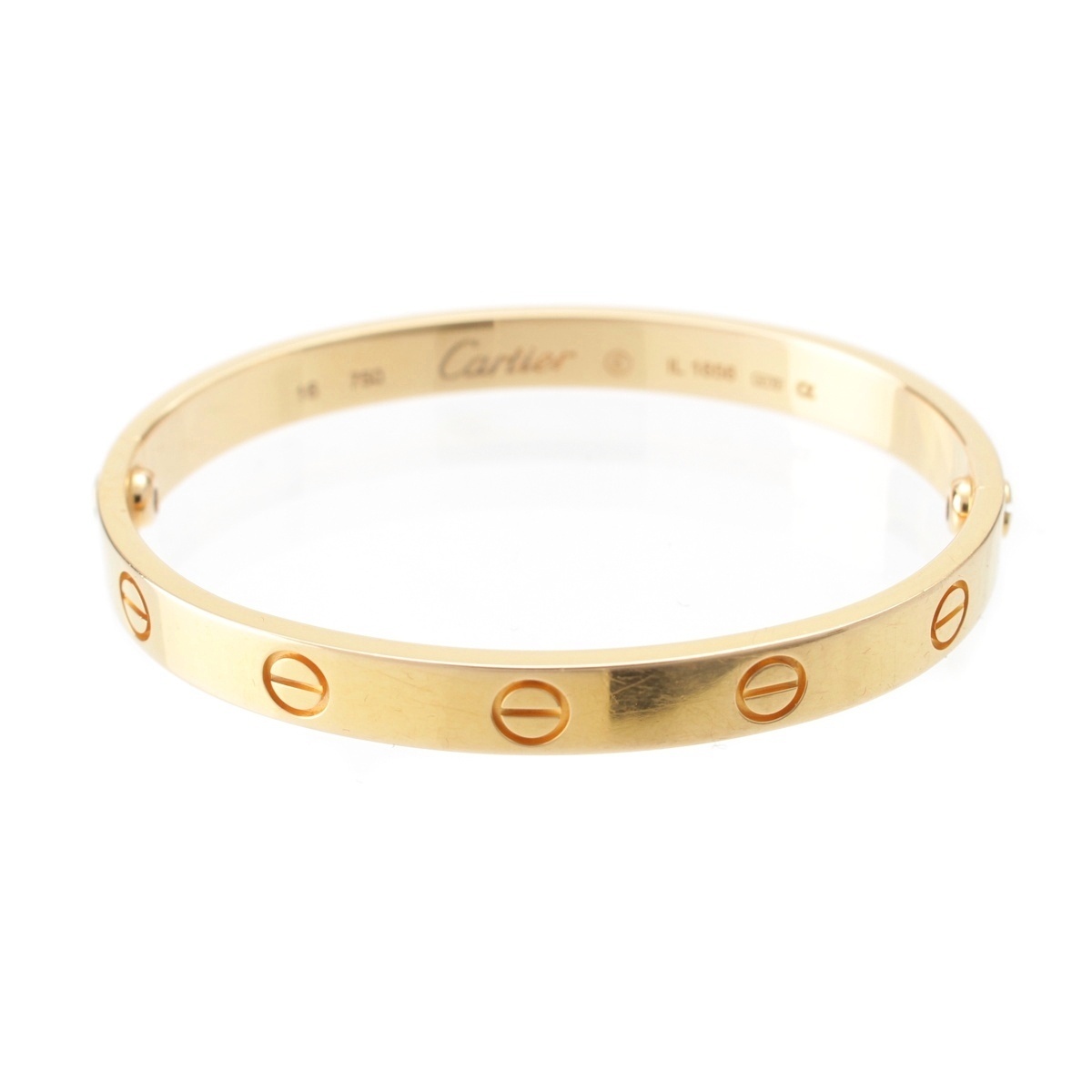 カルティエ バングル ラブ ブレスレット 750 イエローゴールド 16 28.0g【中古】拍卖