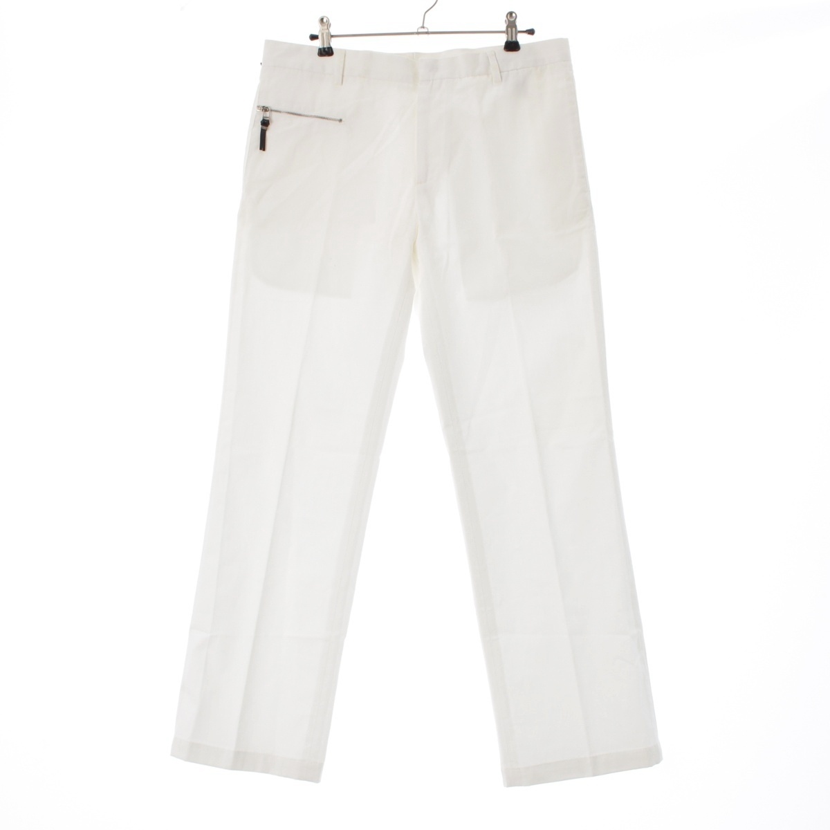 ディオール・オム 03SS エディ期 ジップ センタープレス チノパンツ 3EH1014058 ホワイト 48【中古】拍卖