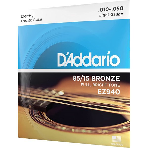 【アコースティックギター弦】 ダダリオ D'Addario EZ940 12Strings Light 10-50 85/15 AMERICAN BRONZE 12弦ギター 正規品拍卖