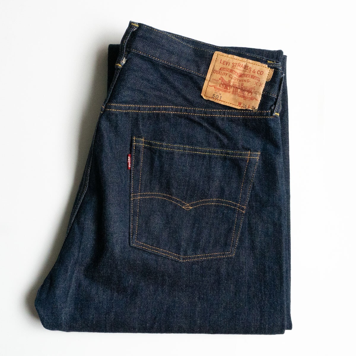 【雰囲気抜群/濃紺】 LEVI'S VINTAGE CLOTHING【 66501 / 501XX ビッグE デニムパンツ 】36×36 旧日本製 wxl 25070850拍卖