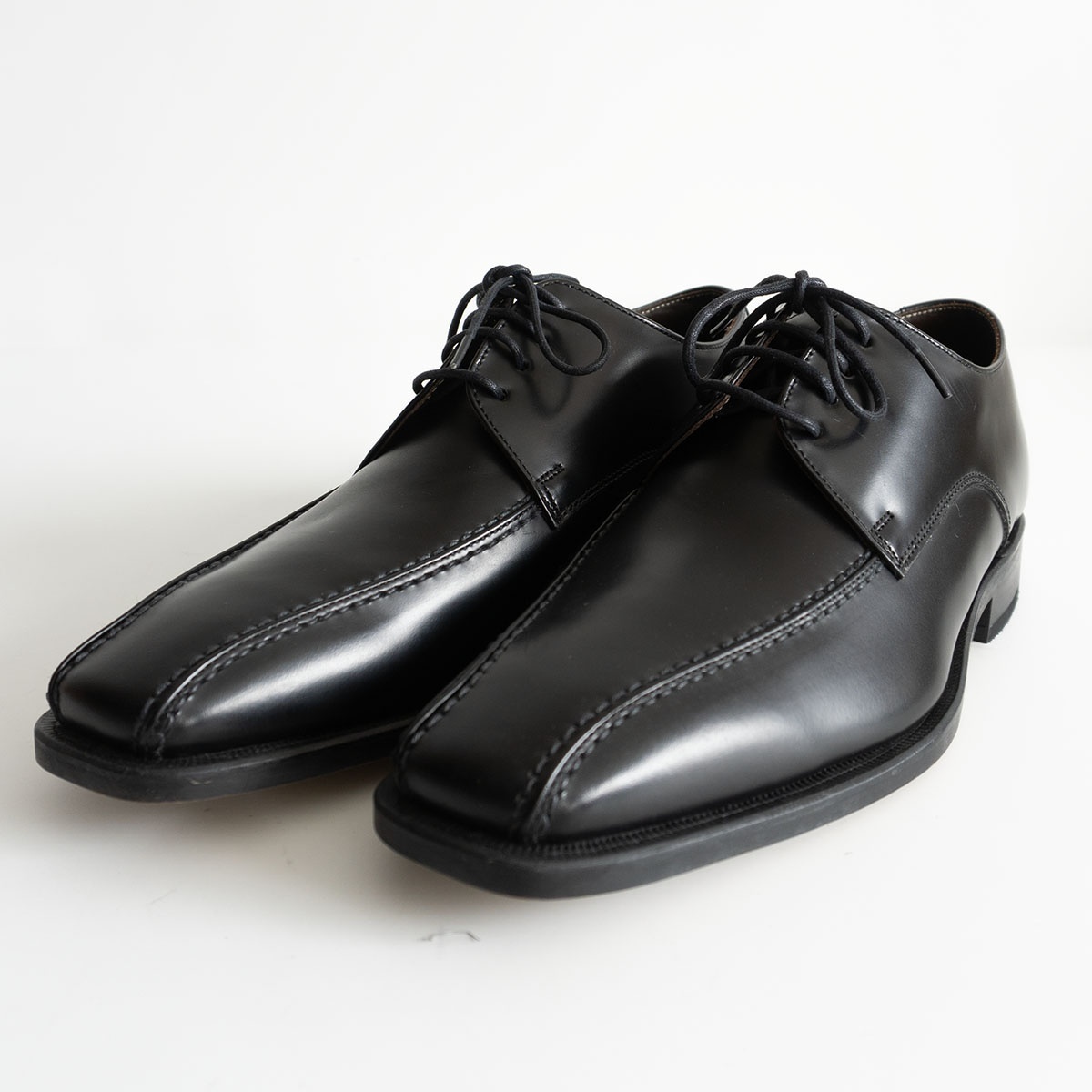 【試着のみ美品】REGAL【スクエアトゥ レザーシューズ】25cm EE リーガル ブラック 革靴 25080262拍卖