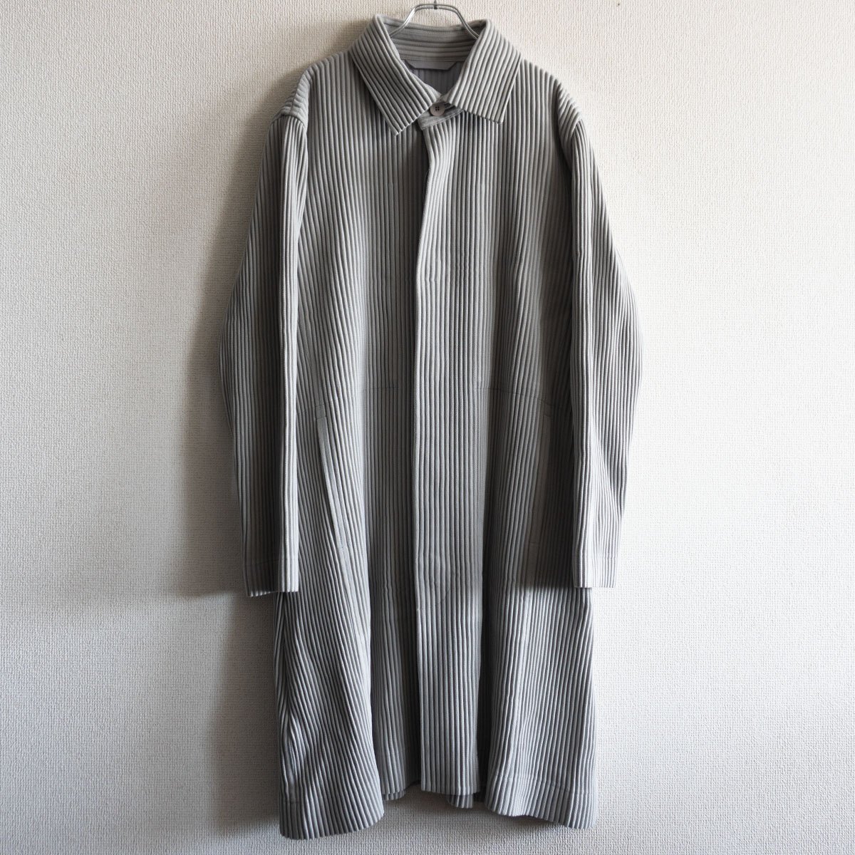 【美品】 HOMME PLISSE ISSEY MIYAKE【プリーツ コート】4 グレー オムプリッセ イッセイミヤケ 25080428拍卖
