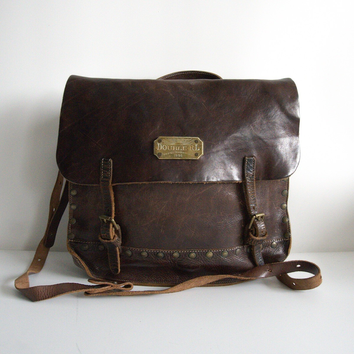 【名作】RRL 【3way レザー メッセンジャーバッグ】リュック ダブルアールエル 25080605拍卖