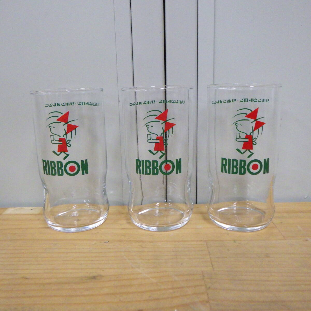 昭和 レトロ リボンシトロン リボンちゃん グラス 3個セット拍卖