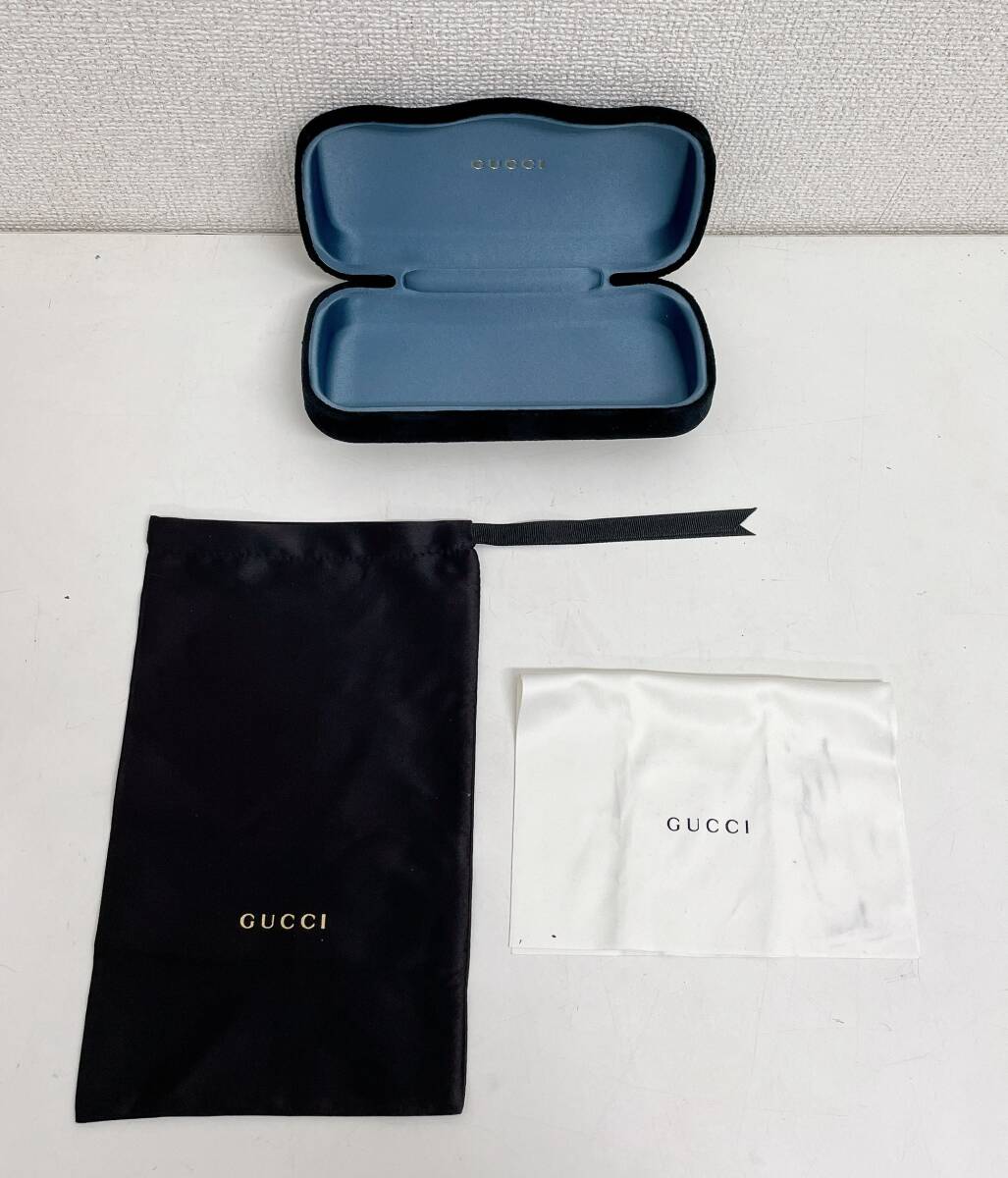 【GUCCI gucci グッチ眼鏡 メガネケース】黒 ブラック/眼鏡ふき/ポーチ/ベロア調/M78-322拍卖