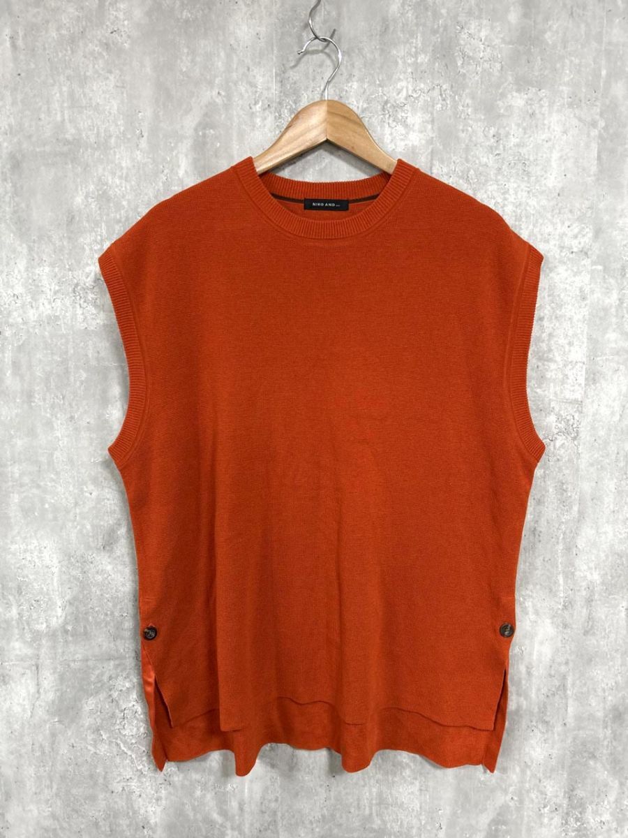 niko and ニコ アンド オーバーサイズ ニット ベスト sizeF/オレンジ ■■ レディース拍卖