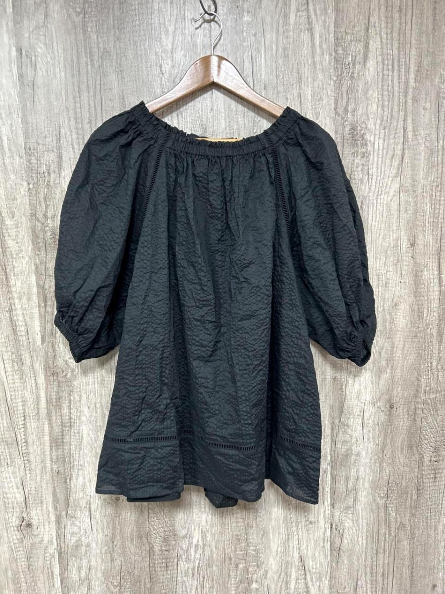 ネコポスOK 23区 ボリュームスリーブ ブラウス シャツ size38/黒 ■◆ レディース拍卖