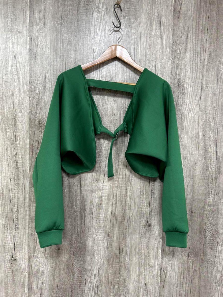 ネコポスOK miette ミエット バックベルトアーム ボレロ ベスト sizeF/緑 ◇■ レディース拍卖