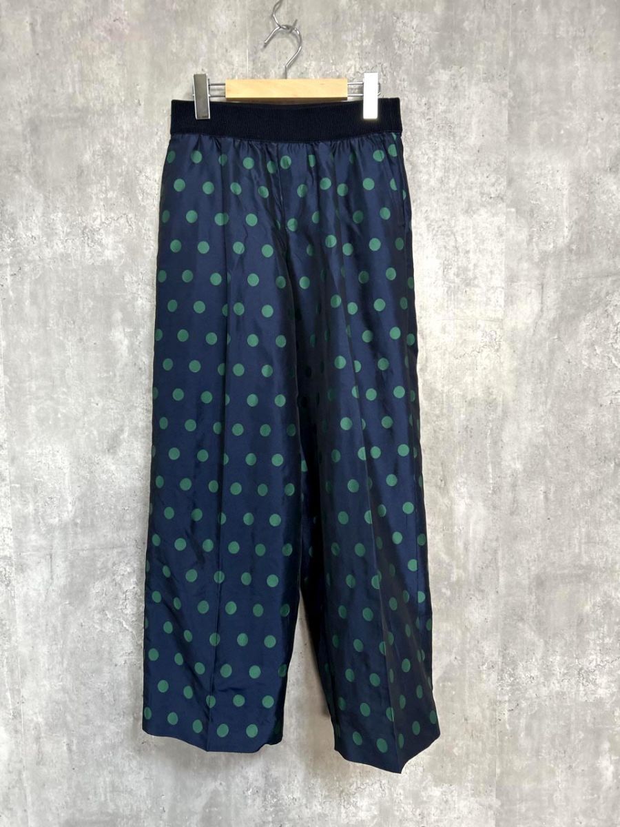 NUMBER M ナンバーエム ドット 水玉 ワイド イージー パンツ size36/紺 ■◆ メンズ拍卖