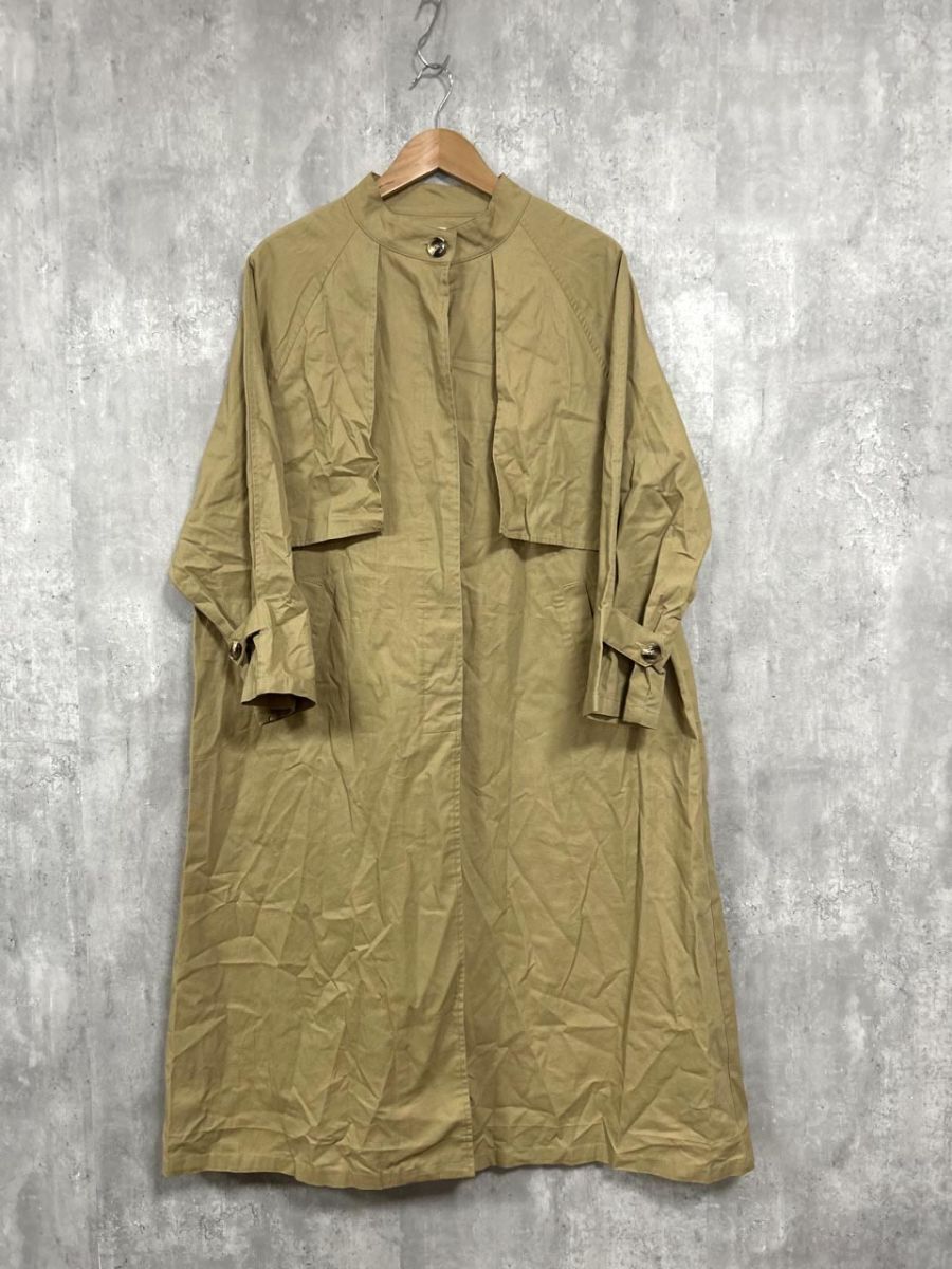 w closet ダブルクローゼット 綿100% スプリングコート ノーカラー コート sizeF/ベージュ ■◇ レディース拍卖