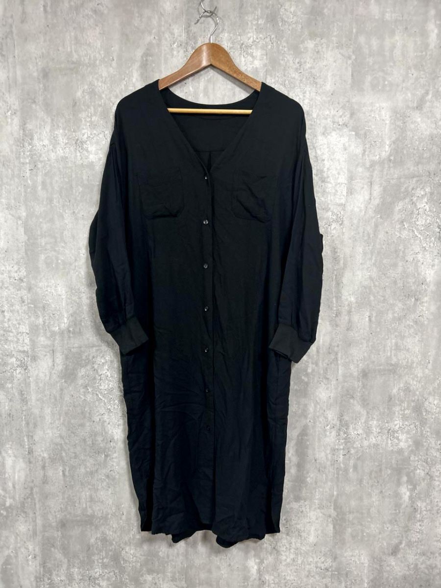ネコポスOK BAYFLOW ベイフロー ソデリブシャツ ワンピース sizeF/黒 ■◇ レディース拍卖