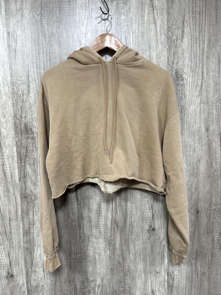 MOUSSY マウジー SMOKY SHORT HOODIE プルオーバー パーカー sizeF/ライトベージュ ◆■ レディース拍卖