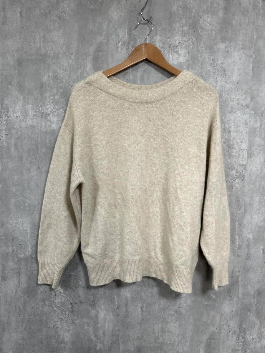 ネコポスOK SHIPS any シップスエニィ 羊毛 ファーリーボートネック プルオーバー ニット セーター sizeF/ベージュ ◆■ レディース拍卖